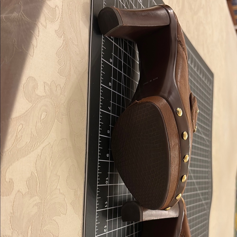 Stuart Weitzman Brown Leather Mules - image 6